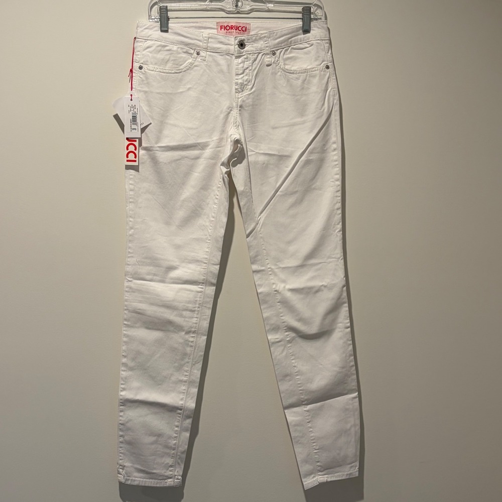 Fiorucci White Skinny Jeans NWT Stretch Cotton Slim Fit Size 28 IT 42